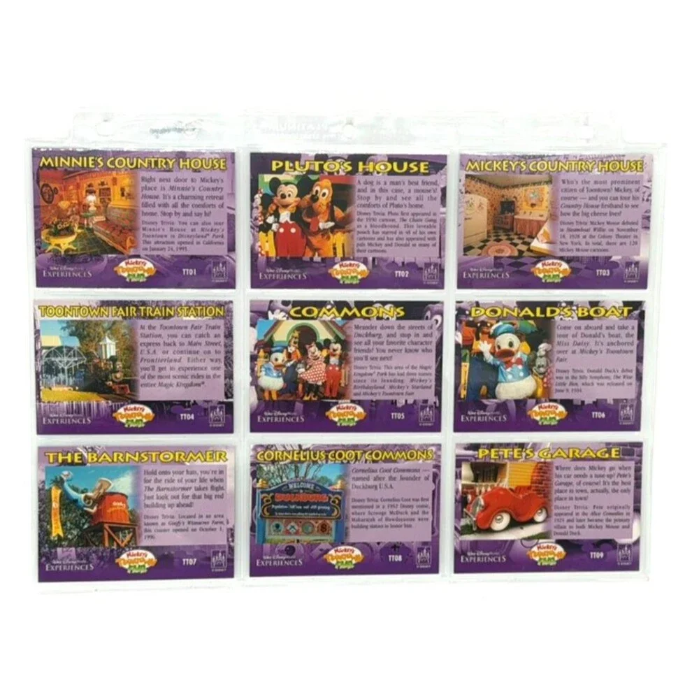 Walt Disney World Experiences Toontown Fair 9 Card Set Complete Extinct Sleeve